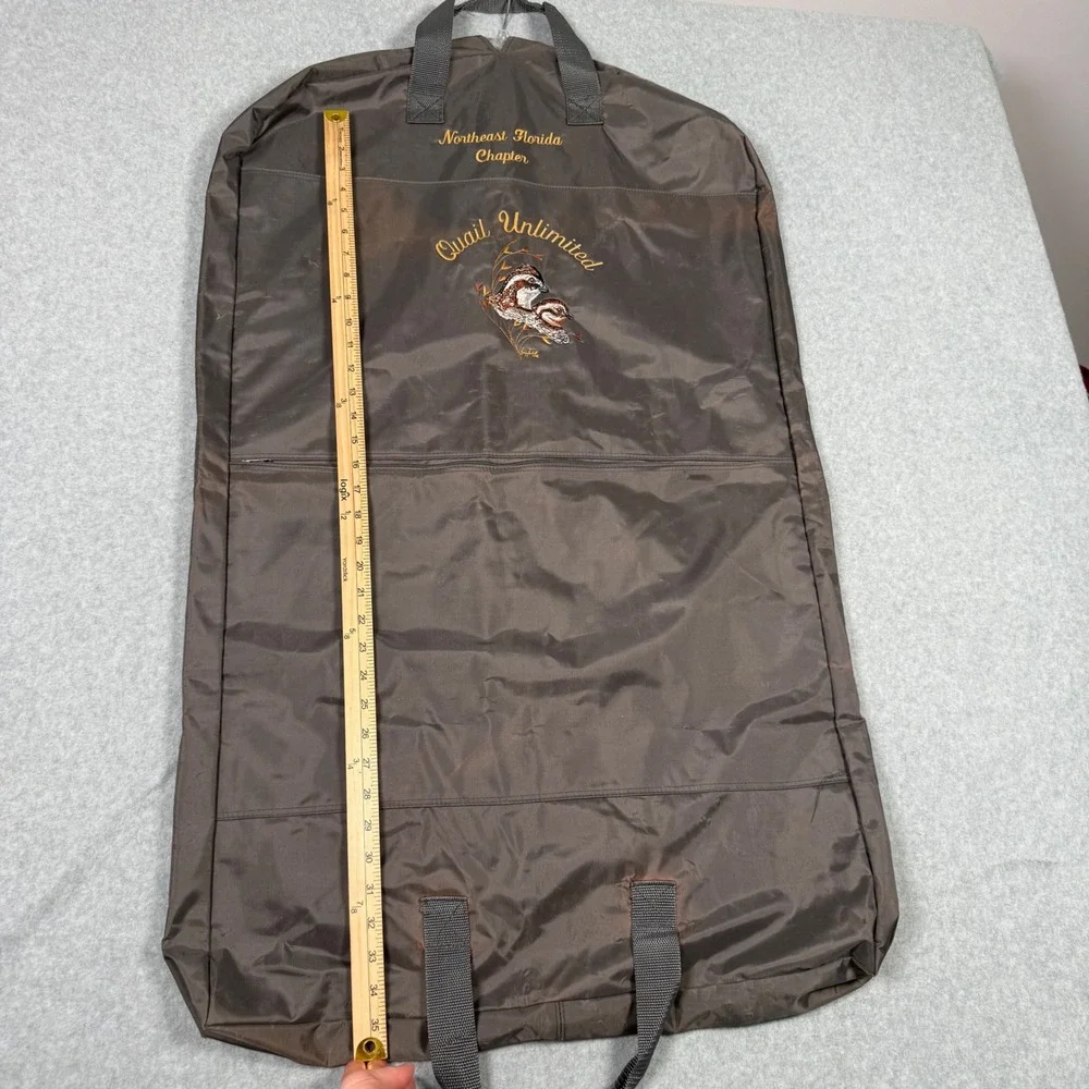 Vintage Quail Unlimited Garment Bag Brown Northeast Florida Chapter Hunting